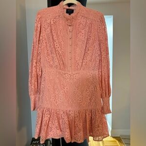 Bardot Pink Lace Mini Dress